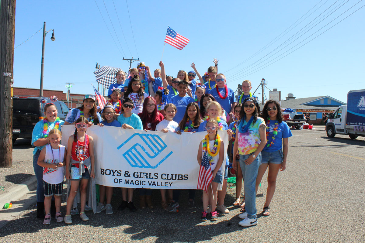 Boys & Girls Clubs of Magic Valley posing for 4th of July in Twin Falls, ID.